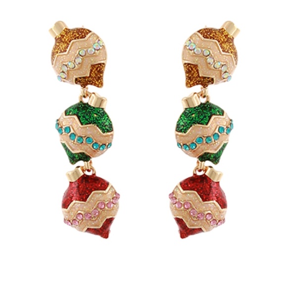 Christmas Ornement 3 Drop Earrings - Picture 1 of 1